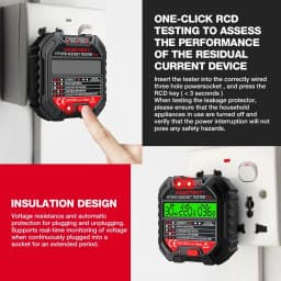 HABOTEST HT107 Pro Socket Tester Voltage Test Socket Detector EU Plug Ground Zero Line Plug Polarity Phase Check