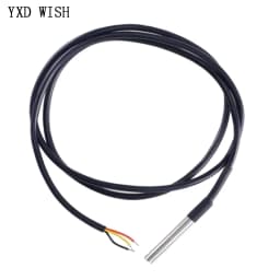 10pcs DS18B20 Temperature Probe Temperature Sensor 1M 2M 3M 5M DS1820 Stainless Steel Package Waterproof 18B20 100cm/200cm/300cm