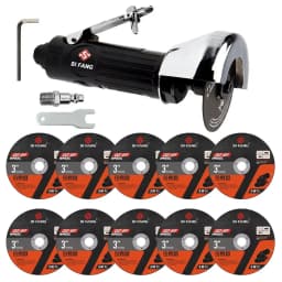 SI FANG Pneumatic 3 Inch Cutting Machine Angle Grinder Polishing Tool with 10pcs Cutting Discs for Metal And Steel