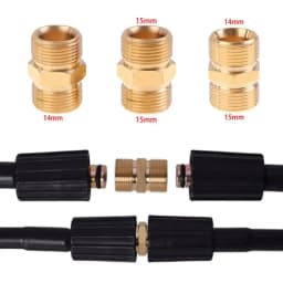 High Pressure Washer Hose Extension Connector Adapter, M22 14mm & 15mm Male Thread Female Hose Coupler Adaptor for Power Washe