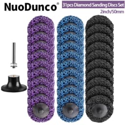 31Pcs 2" Quick Change Strip Disc with 1/4 Inch Holder for Die Grinder Surface Prep Strip Grind Polish Burr Rust Paint Removal