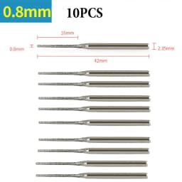 10PCS 0.8-2.5mm Diamond Drill Bits With 2.35mm Shank For Glass Jade Amber Jewelry Tile Stone Drilling