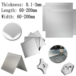 304Stainless Steel Plate 60x60mm 100x100mm 150x150mm 200x200mm 0.1-3mm Thickness Polished Brushed Flat Metal Sheet for Craft DIY
