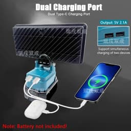 Power Tool Parts for Makita 18V Lithium Battery LED Work Lights Handheld Lamp Spotlights Flashlight Hand Lantern 2 USB Charger