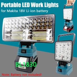 Power Tool Parts for Makita 18V Lithium Battery LED Work Lights Handheld Lamp Spotlights Flashlight Hand Lantern 2 USB Charger