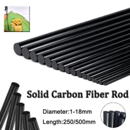 1-18mm Carbon Fiber Round Solids Rod High Strength Light Weight Shaft 250/500mmLength DIY Composite Accessory for Airplane Model