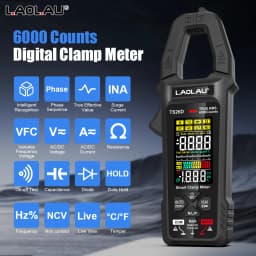 LAOLAU Digital Clamp Multimeter Phase Sequence AUTO Range Color Screen Rechargeable AC/DC Current Electric Tester TS26A TS26D