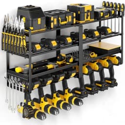 Power Tool Organizer Wall Mount Heavy Duty Metal Tool Shelf Cordless Drill Hanger Storage Rack Tool Holder for Workshop Pegboard