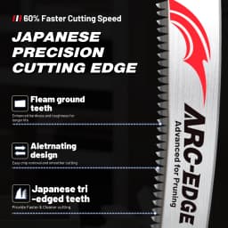 EZARC Arc Edge Wood Pruning Saw Blades 380mm, CRV Japanese Teeth Reciprocating Saw Blade 6TPI for Tree Trimming, Wood Cutting
