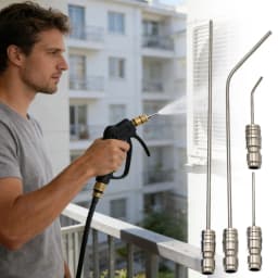 4Pcs High Pressure Washer Nozzle Set Stainless Steel Quick Connect Extension Wand For Cleaning Washing Machine Air Conditioner