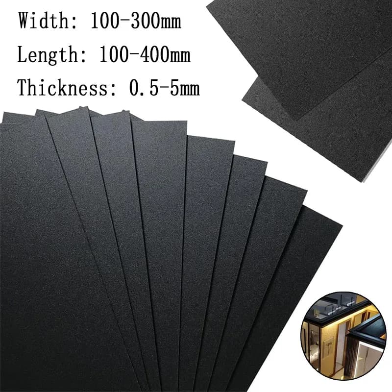 5-50PCS ABS Plastic Model Sheet Black 0.5mm/1mm/1.5mm/2mm/3mm/4mm/5mm Thick for Craft Projects DIY Cosplay