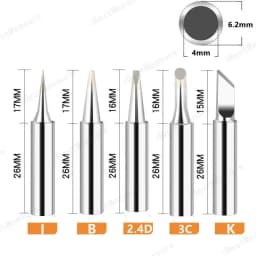 5PCS, Premium 900M series industrial soldering copper soldering iron tip set, perfect for electronic product maintenance