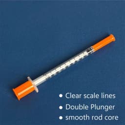 100Pcs 1ml Sterile Insulin Syringe, Individually Wrapped Plastic Syringe for Pet Veterinary Lab Industrial Dispensing