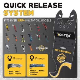 TOLESA 5PCS Oscillating Multi tool Hook Knife Blade, Multitool Saw Blades for Cutting Soft Materials Roofing Shingles Carpet