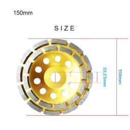 Large Diamond Grinding Disc Stone and Concrete Floor Grinder Wall Putty Angle Grinder Double-Row Grinding Cutting 100/125/150mm