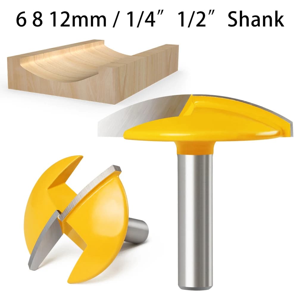 6 8 12mm 1/4 1/2" Shank Thin Bottom Cleaning Router Bit Woodworking Round Bottom Milling Cutter For Circular Grooving