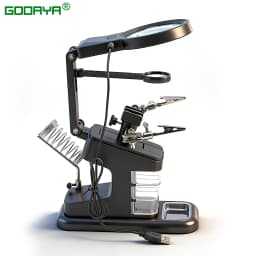 Welding Magnifying Glass LED Light Auxiliary Clip loupe Magnifier 3 In1 Hand Soldering Solder Iron Stand Holder Station