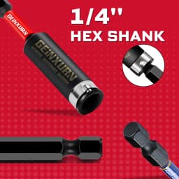Geinxurn Impact Magnetic Screwdriver Bit , Extension Socket Drill Bit Holder S2 Steel Hex Shank Quick-Change Drill Bit Guide