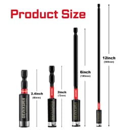 Geinxurn Impact Magnetic Screwdriver Bit , Extension Socket Drill Bit Holder S2 Steel Hex Shank Quick-Change Drill Bit Guide
