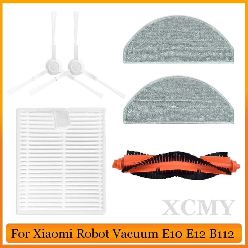 Main Brush Side Brush Mop Cloth HEPA Filter For Xiaomi E10 B112 E12 Sweeping Robot Vacuum Cleaner Spare Parts Replacement