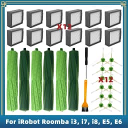 Compatible For iRobot Roomba i1, i3, i4, i5, i6, i7, i8, E5, E6, E7 Replacement Parts Accessories Main Side Brush Hepa Filter