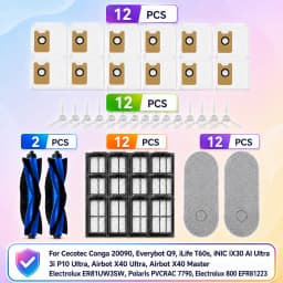 Fit For Conga 20090, Everybot Q9, Inic iX30 AI Ultra, 3i P10 Ultra, ILIFE T60s, Airbot X40 Ultra/X40 Master Brush Filter Bag Mop