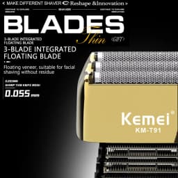 Kemei Electric Triple Blades Razor Rechargeable Barber Foil Shavers Professional Cordless Bald Head Shaving Machine Men KM-T91