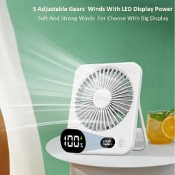 Portable Desk Fan Mini Foldable Table Fan With 5 Gear USB Rechargerable Wall Hanging Fan Student Desktop Fan For Office Home