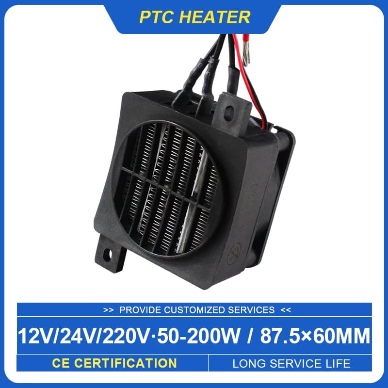 Insulation 12V 24V 48V 220V 50W~200W Thermostat Fan Heater Ceramic Heater With Fan Heat Blower For Incubator PTC Ceramic Heater