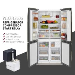 W10613606 Refrigerator Compressor Start Relay and Capacitor for Whirlpool KitchenAid Kenmore W10416065 PS8746522 67003186