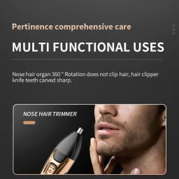 KEMEI 3IN1 GROOMING KIT ELECTRIC SHAVER FOR MEN BEARD HAIR TRIMMER BODY NOSE EAR SHAVING MACHINE FACE RAZOR RECHARGEABLE
