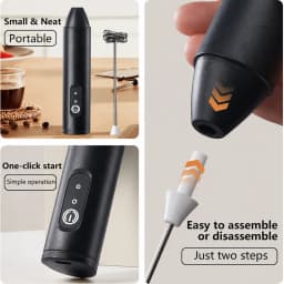 MINI Milk Frother USB Rechargeable 3 Speeds Foam Maker Coffee Whisk Mixer Electric Handle Blender Egg Beater Hot Cooking Tools