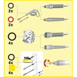 O-Ring for Karcher K2 K3 K4 K5 K6 K7 Lance Hose Nozzle Spare O-Ring Seal 2.640-729.0 Rubber O-Ring Pressure Washer