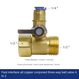 UF Ultrafiltration Water Purifier Reverse Osmosis Filter Three-way Inlet Switch, Used for Valve Group 1/2 "BSP to 1/4" 3/8"shunt