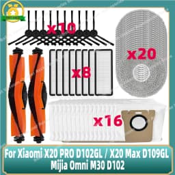 Compatible For Xiaomi X20 PRO D102GL / X20 Max D109GL / Mijia Omni M30 D102 Parts Main Side Brush Filter Mop Dust Bag
