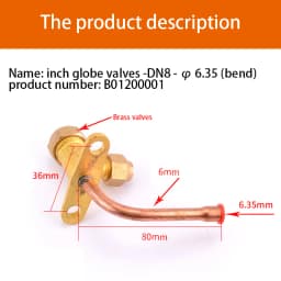 Air Conditioner Outer Box Stop Three-way Valve High And Low Voltage Multiple Common Parts Brass Copper Straight Pipe Bend