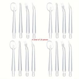 16pcs Dental Hygiene Kit - Includes Standard & Orthodontic Nozzles For Effective Teeth Cleaning And Oral Care