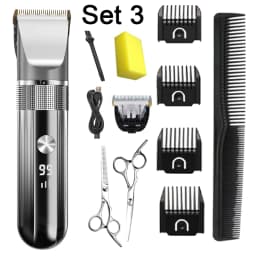 Electric Hair Clipper Professional Trimmer Household Waterproof LED Display Men Hair Trimmer USB Charging Haircut Tools Set