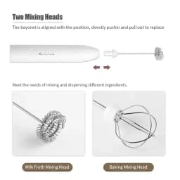 2 in 1 USB Rechargeable Electric Egg Beater Whisk Coffee Mixer Double Heads Milk Frothers Baking Stirrer Kitchen Gadgets
