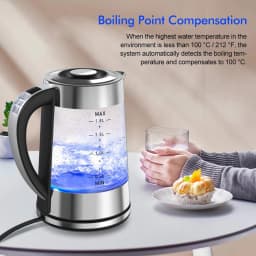 Smart Thermostatic Glass Electric Kettle 1.8L Capacity Automatic Thermostat Suitable for Home, Office, Hotel