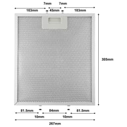 2Pcs Silver Cooker Hood Filter Metal Mesh Extractor Vent Filter 305*267*9mm For Home Kitchen Range Hood Accessories