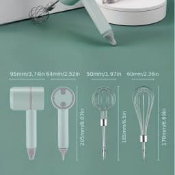 Cordless Electric Hand Mixer,USB Rechargable Handheld Egg Beater with 2 Detachable Stir Whisks 3 Speed Modes,Baking At Home For