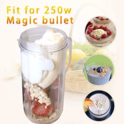 Tall 22oz Replacement Part Cup Mug with Handle Compatible with 250w Magic Bullet On-The-Go Mug