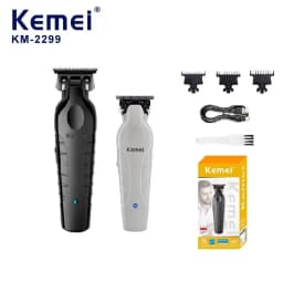 Kemei Men's Cordless Hair Clipper USB Rechargeable Zero Gap Trimmer Electric Hair Clipper Original Blade Accessories KM-2299