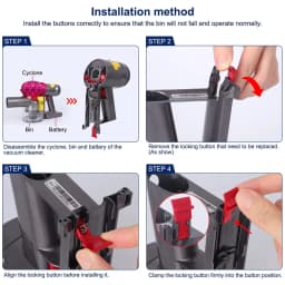 Dust Bin Locking Button Replacement for Dyson V7 V8 SV10 SV11 Vacuum Cleaner Dust Cup Release Lock