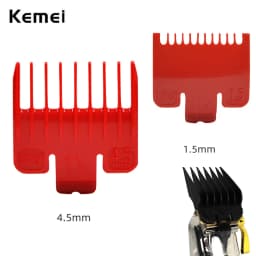 Kemei 2pcs Guide Combs 1.5 4.5mm Red Professional Cutting Guide Hair Clipper Limit Comb Fits Wahl Andis Babyliss Wmark VGR