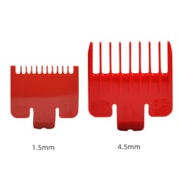 Kemei 2pcs Guide Combs 1.5 4.5mm Red Professional Cutting Guide Hair Clipper Limit Comb Fits Wahl Andis Babyliss Wmark VGR