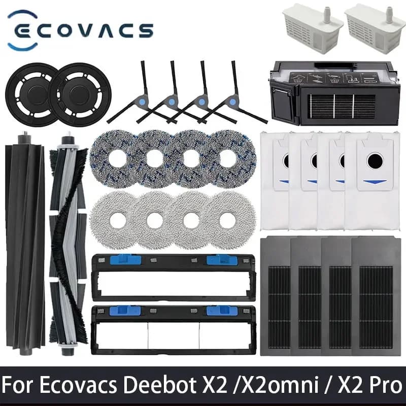 Ecovacs Deebot X2 Omni/ X2 Pro Robot Vacuum Cleaner accessories Dust bag Hepa Filter Main Brush Mop holder Dustbin Parts