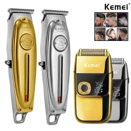 Kemei KM-1949 Gold or Silver All Metal Electric Hair Clipper KM-2028 Rechargeable Men's Shaver Professional Cordless Trimmer