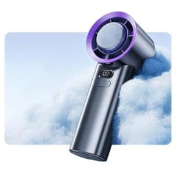 MUXNW Semiconductor Cooling Handheld Fan 13500RPM 100-Speed Digital Screen USB-C Bladeless Outdoor Fan Black